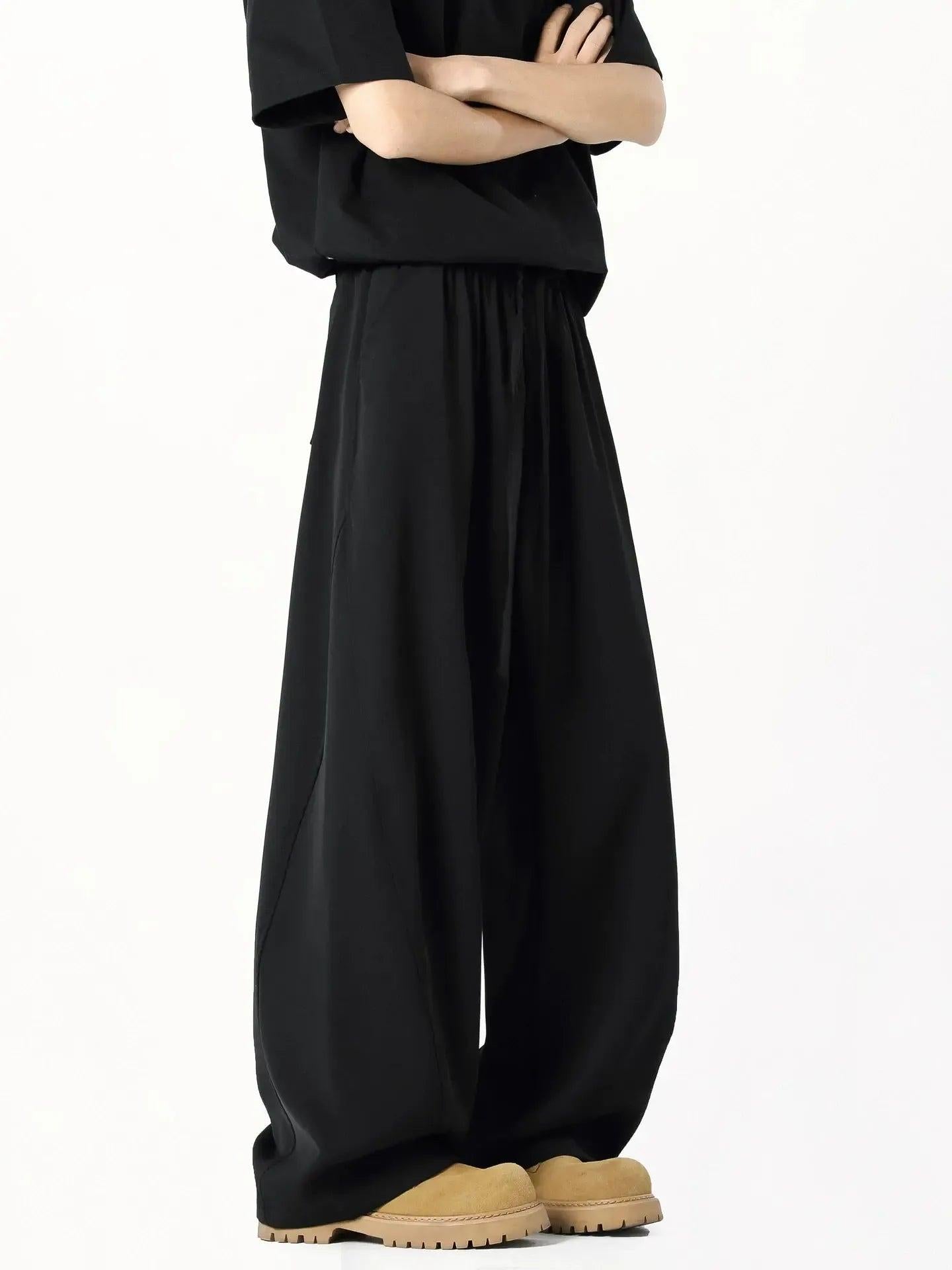Curved Silky Drawstring Trousers