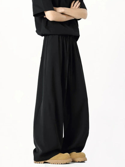 Curved Silky Drawstring Trousers