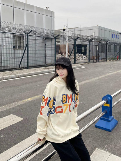 Colorful Letter Print Hoodie