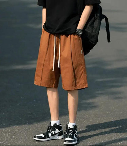 Solid Drawstring Shorts