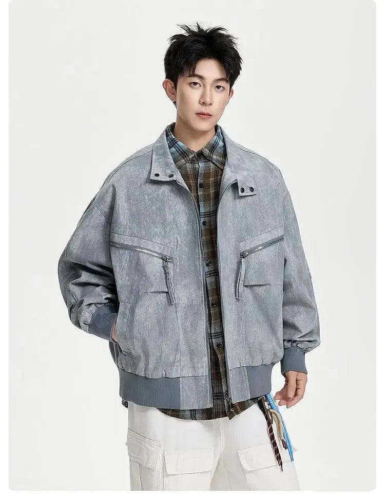 Washed Multi-Pocket Denim Jacket – Streetwear Chef