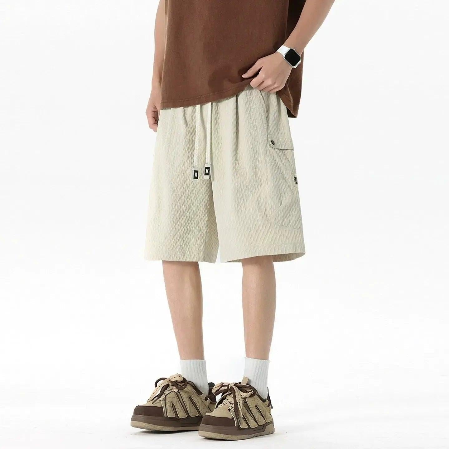 Textured Cargo Pocket Shorts