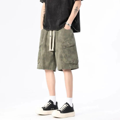 Wide Leg Utility Cargo Shorts