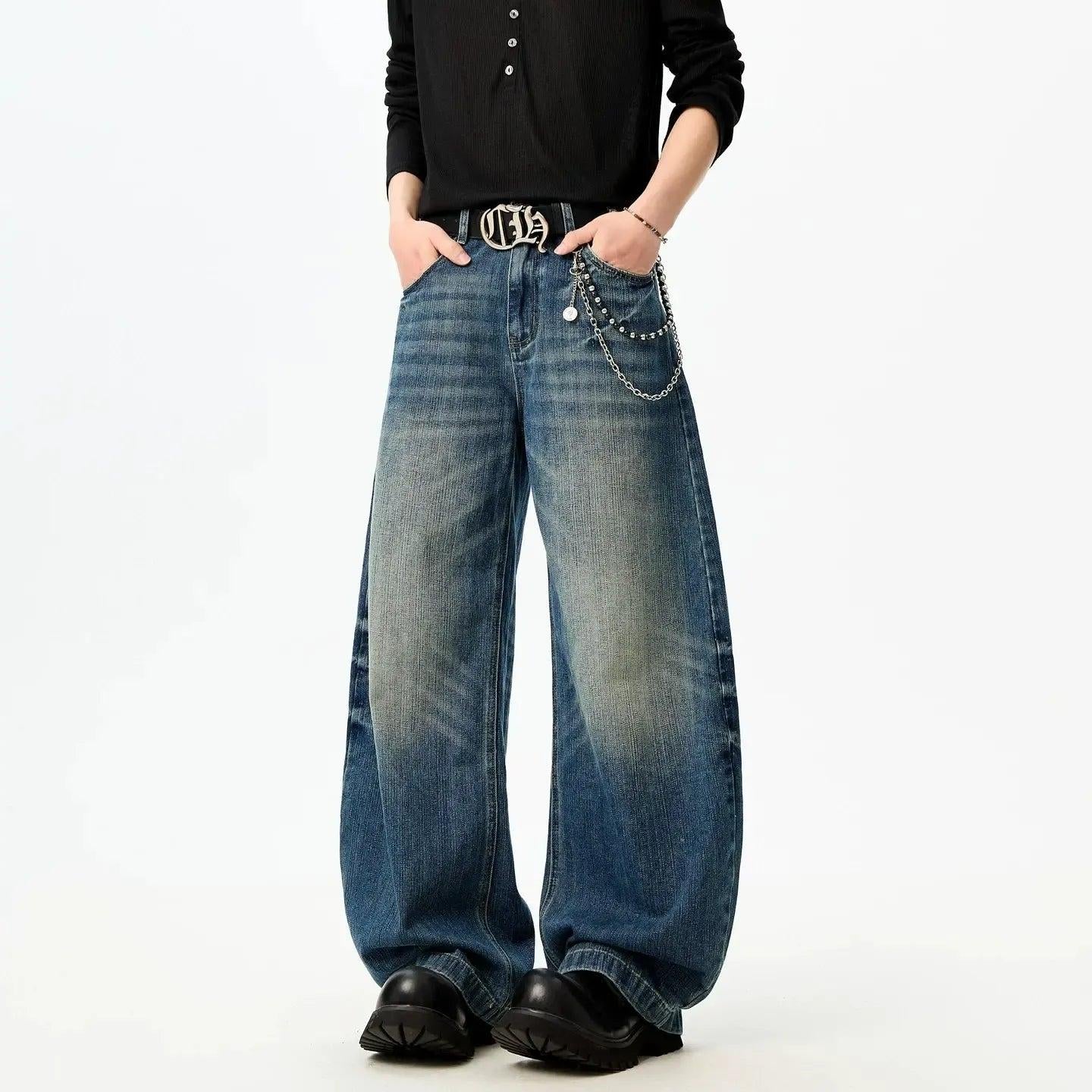 Scattered Whiskers Wide Leg Jeans