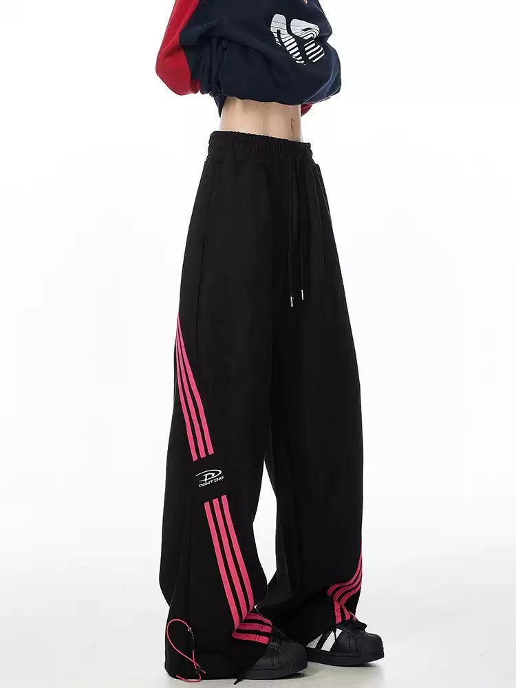 Three-Bar Straight Sports Pants