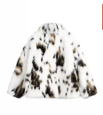 Animal Pattern Furry Jacket