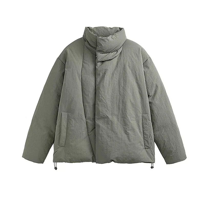 Solid Color Stand Collar Down Jacket