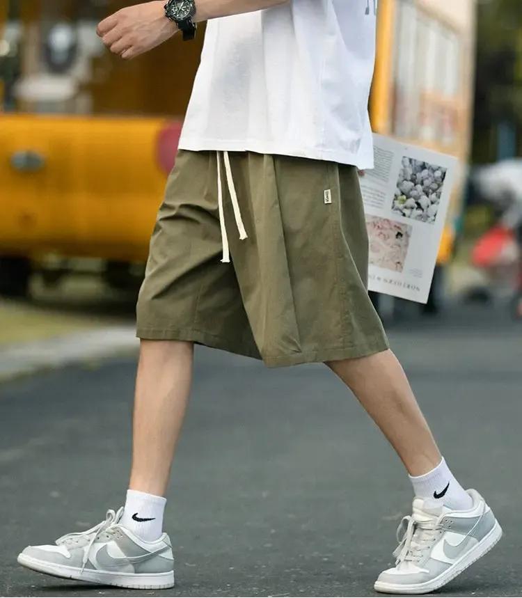 Solid Drawstring Shorts