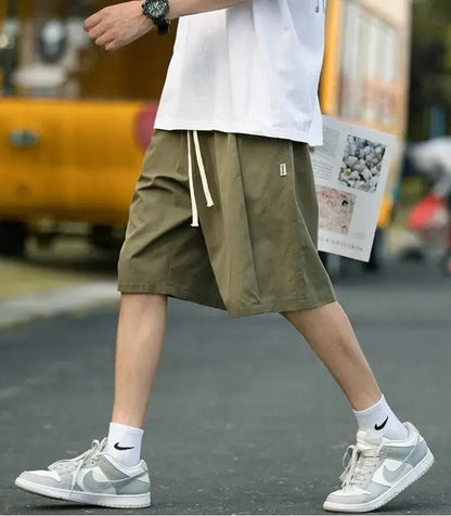 Solid Drawstring Shorts
