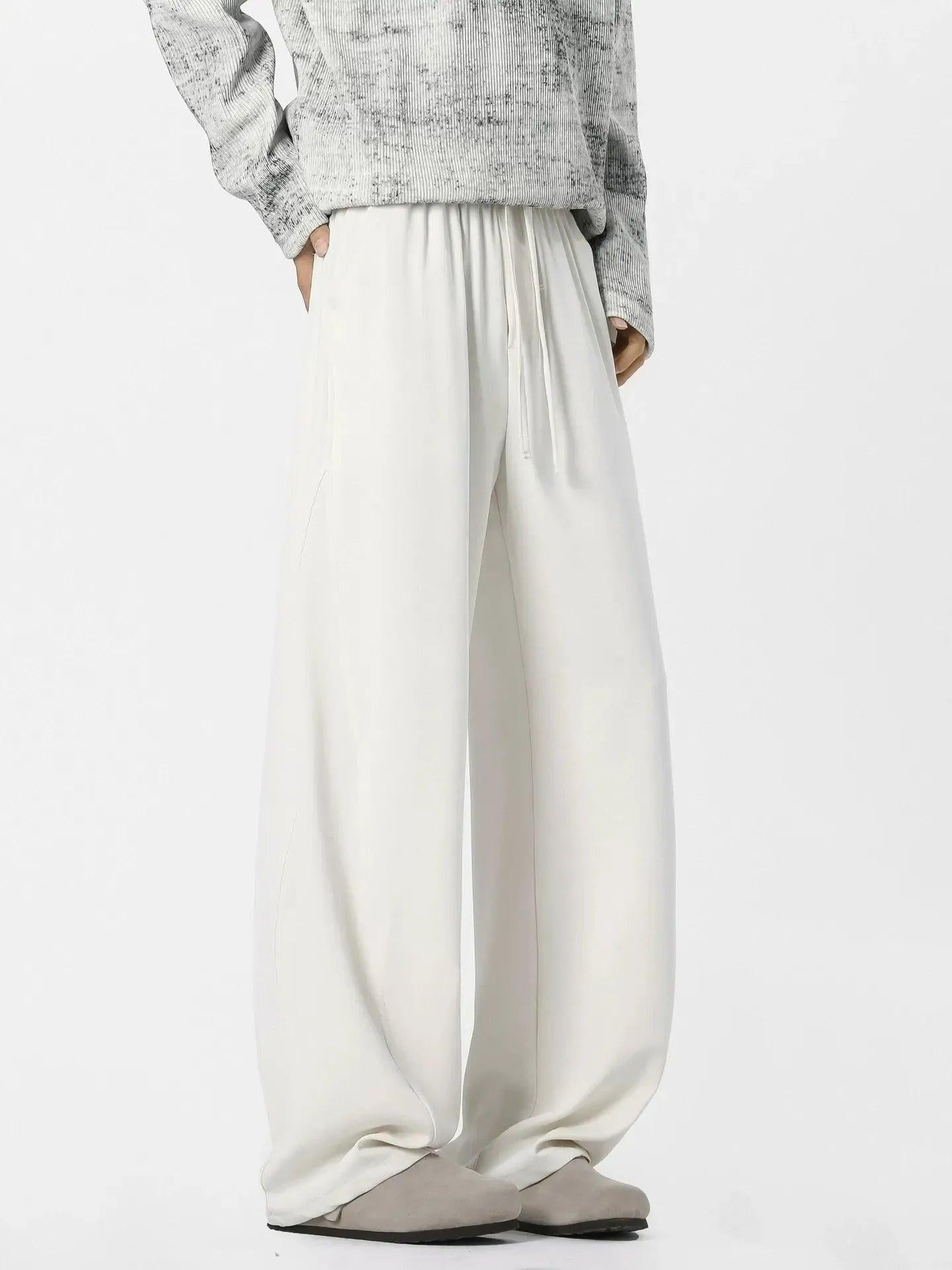 Curved Silky Drawstring Trousers
