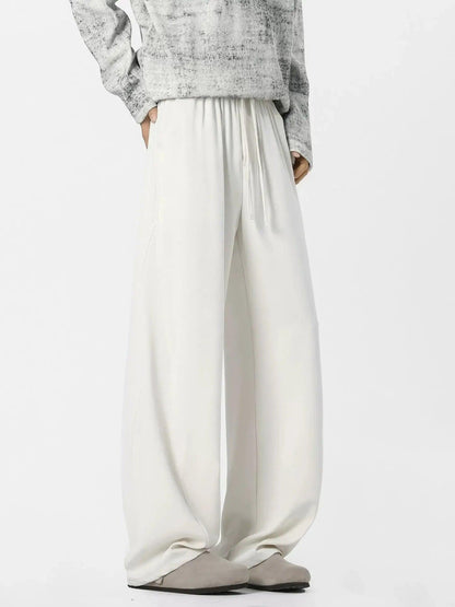 Curved Silky Drawstring Trousers
