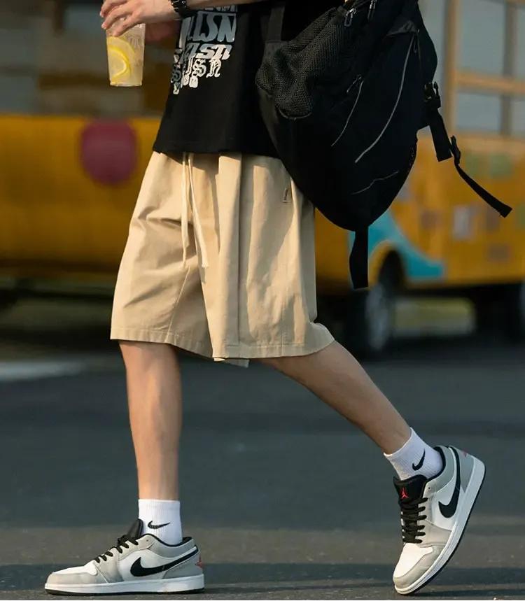 Solid Drawstring Shorts