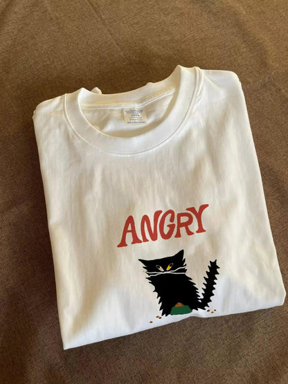 Vintage Angry Cat Longsleeve T-Shirt