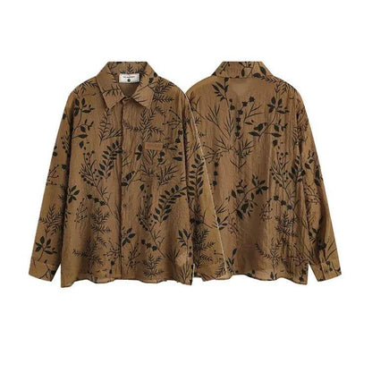 Leaf Print Pattern Shirt