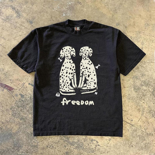 Vintage Dalmatian Freedom  T-Shirt