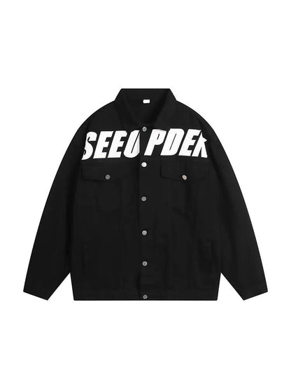 Letter Embroidery Denim Jacket