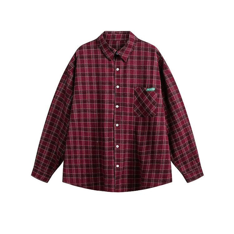 Contrast Color Plaid Shirt