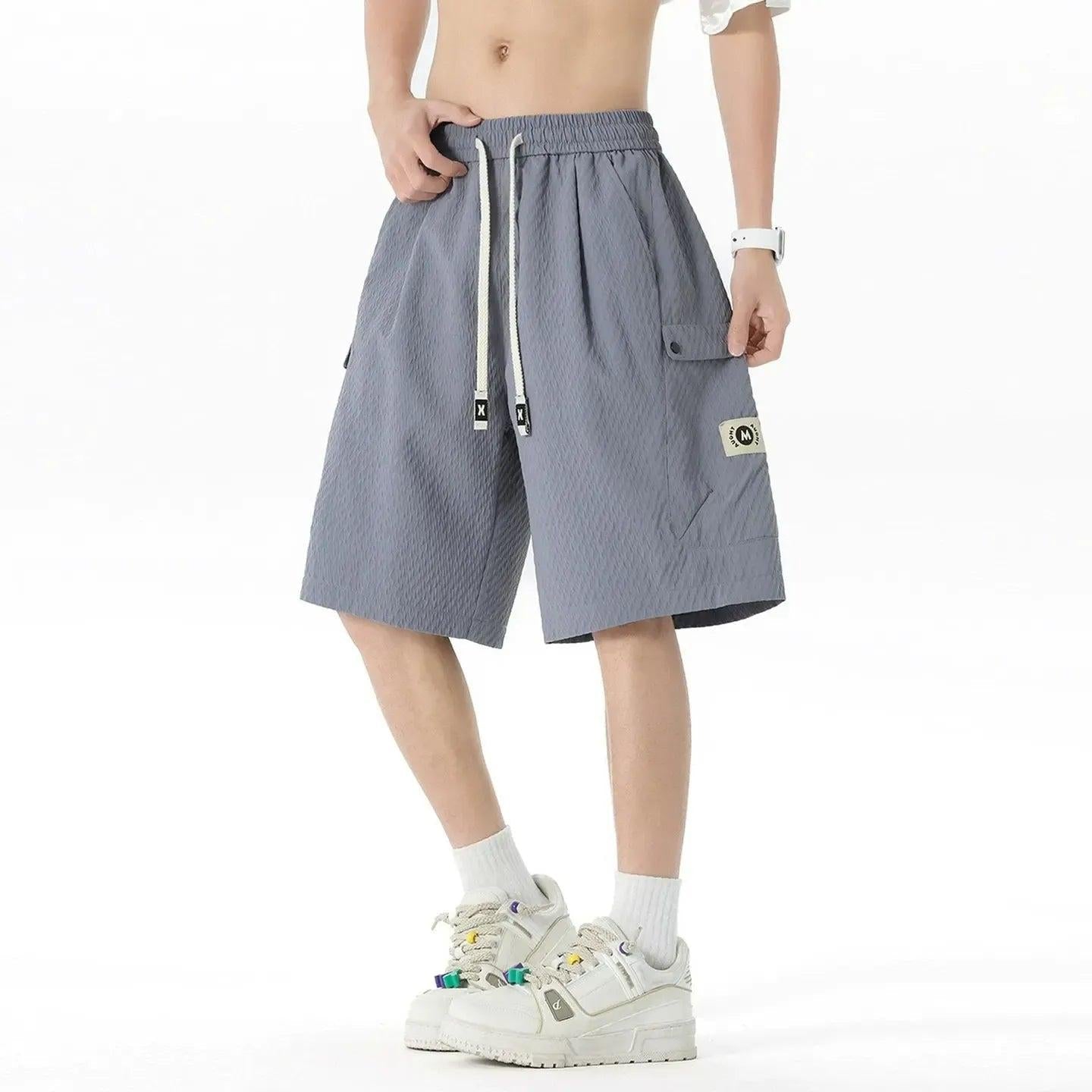 Textured Cargo Pocket Shorts