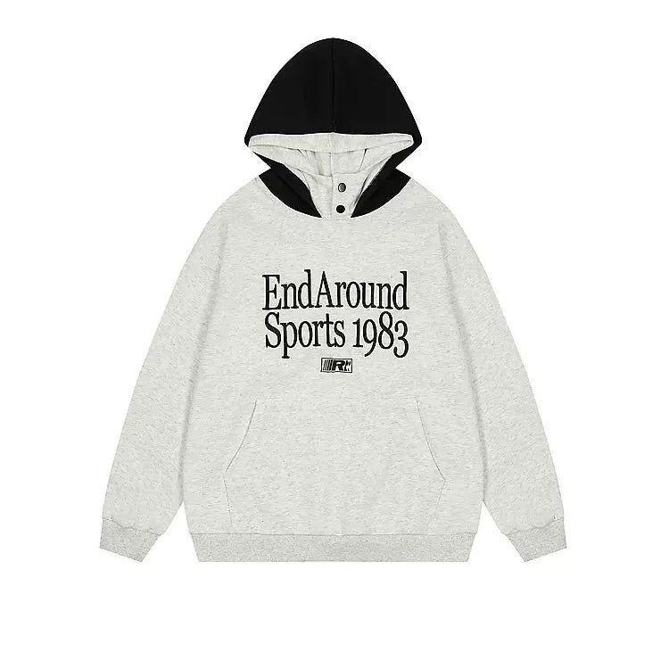 Contrast Embroidered Sports 1983 Hoodie