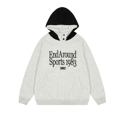 Contrast Embroidered Sports 1983 Hoodie