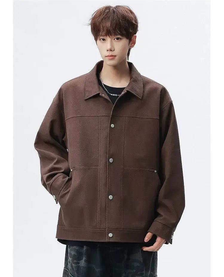 Turn-Down Collar Buttoned Jacket