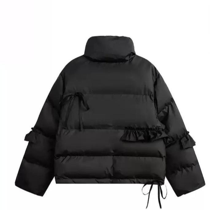 Drawstring Bow Detail Puffer Jacket