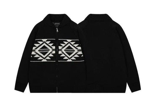 Heavy Stitched Rhombus Knit Jacket