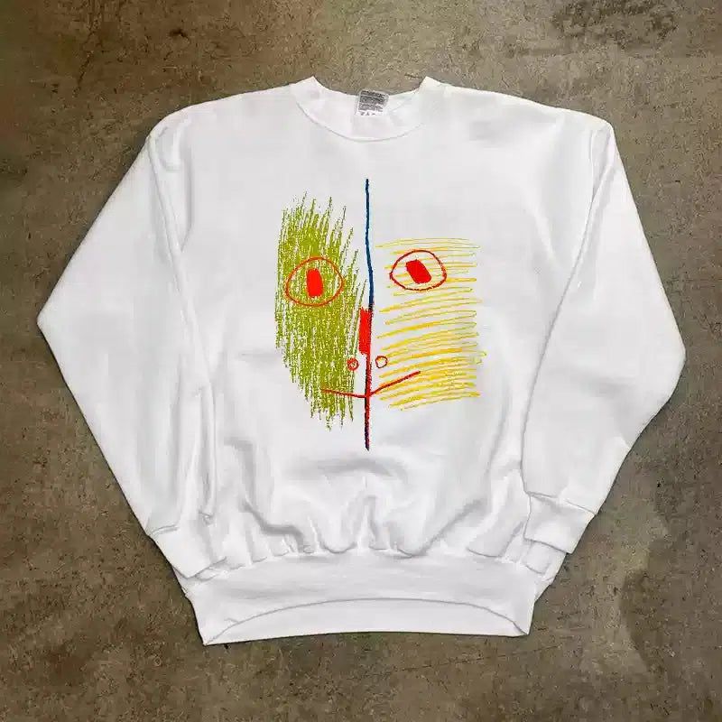 Vintage Abstract Face Longsleeve T-Shirt