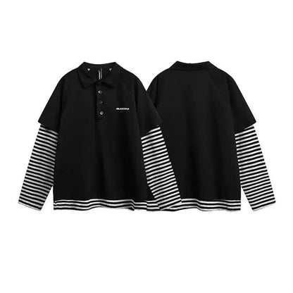 Stitched Striped Polo