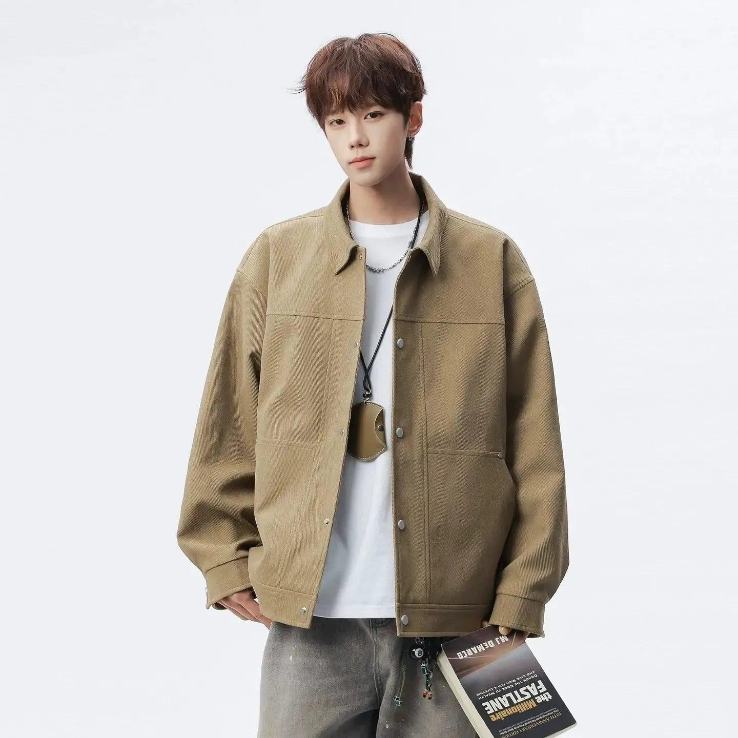 Turn-Down Collar Buttoned Jacket