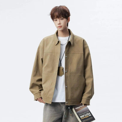 Turn-Down Collar Buttoned Jacket