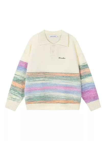 Half-Stripes Knitted Polo