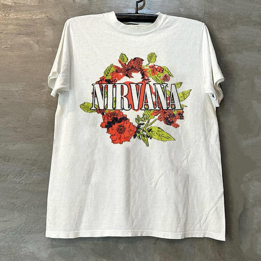 Vintage N!rvana Floral Wreath T-Shirt