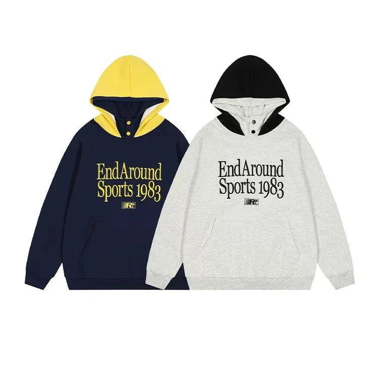 Contrast Embroidered Sports 1983 Hoodie