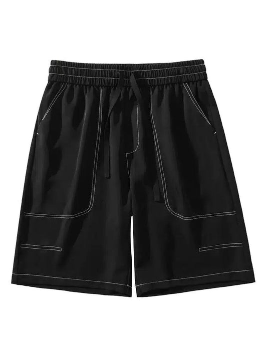 Contrast Top-Stitched Shorts