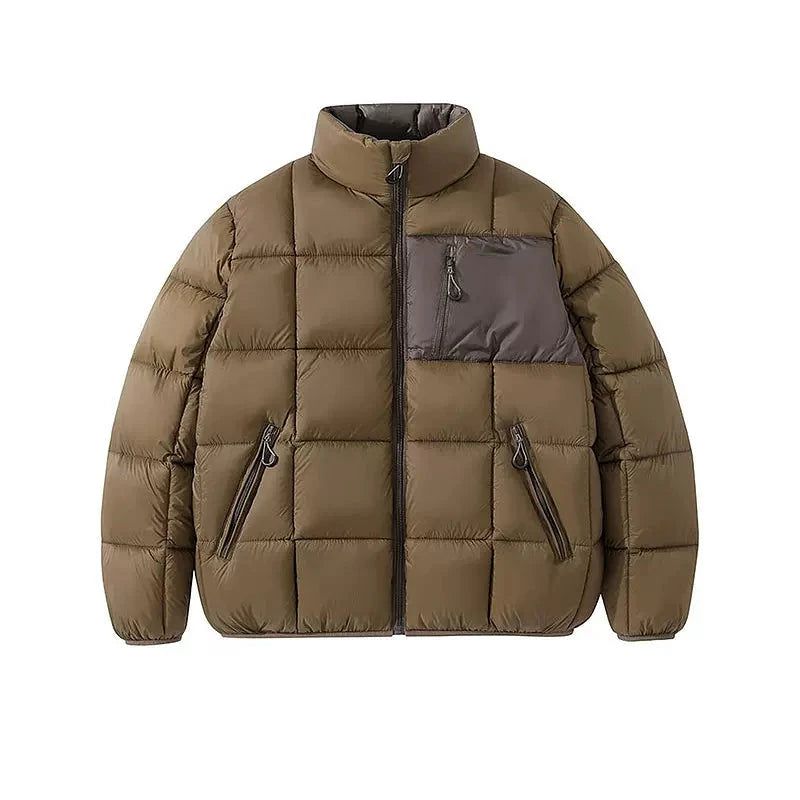 Contrast Pocket Quilted Puffer Jacket