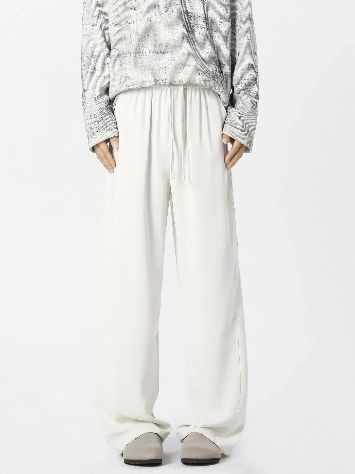 Curved Silky Drawstring Trousers