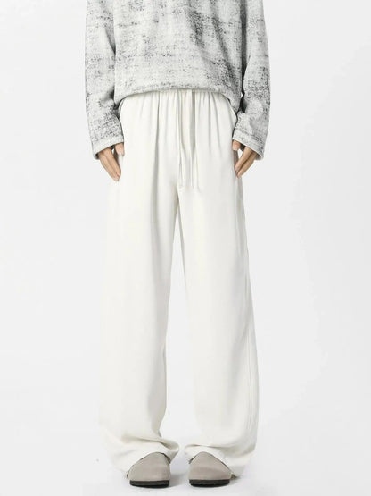 Curved Silky Drawstring Trousers