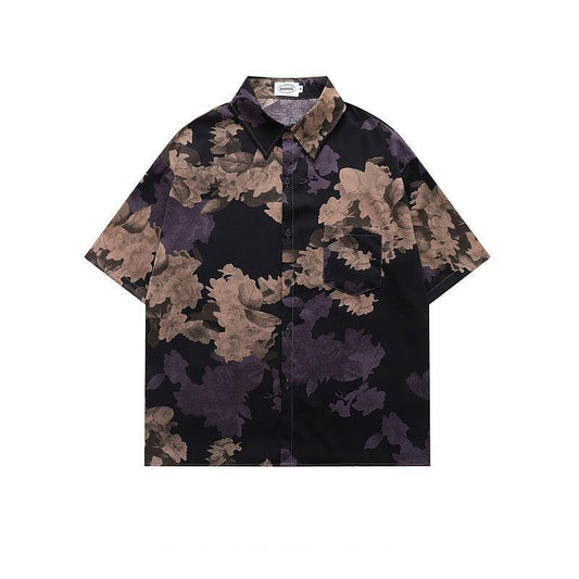 Inked Flowers Buttoned Shirt