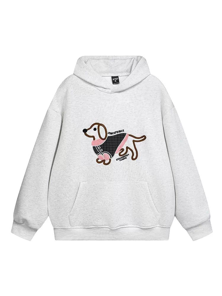 Puppy Embroidery Hoodie