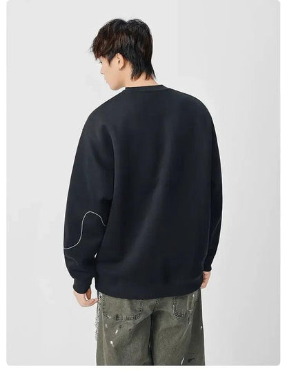 Lined Contrast Casual Fit Crewneck