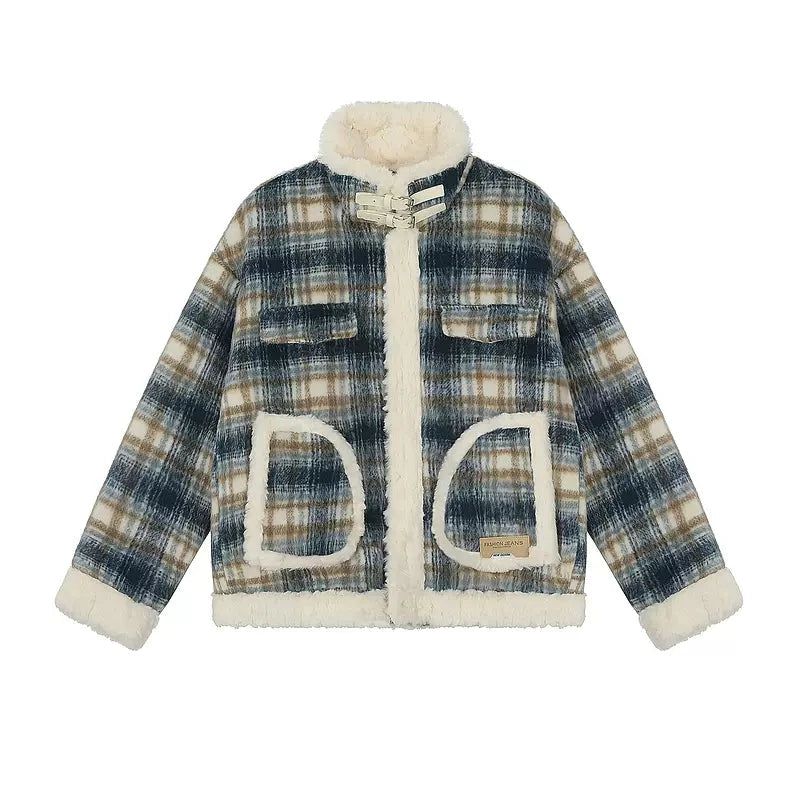 Sherpa-Lined Plaid Jacket