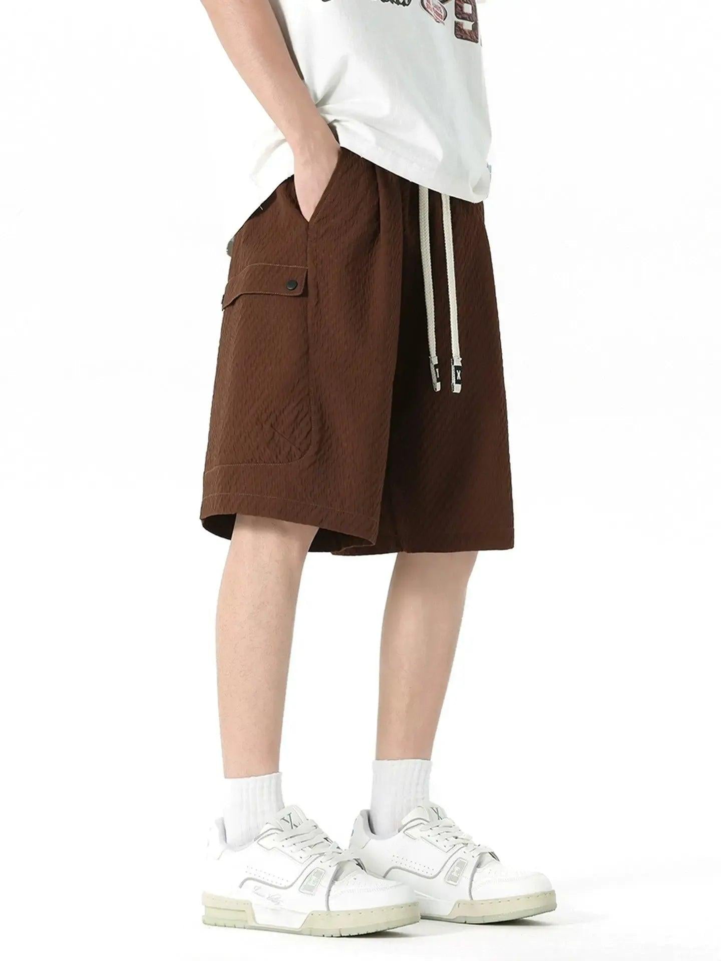 Textured Cargo Pocket Shorts