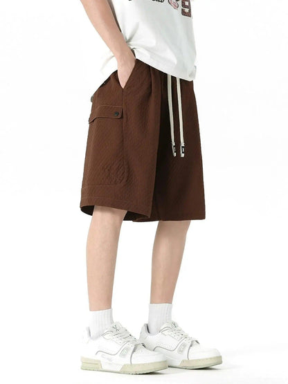 Textured Cargo Pocket Shorts