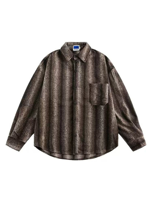 Gradient Striped Woolen Shirt