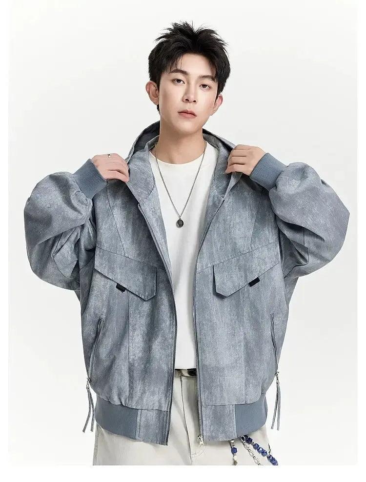 Washed Breast Pocket Hooded Denim Jacket – Streetwear Chef