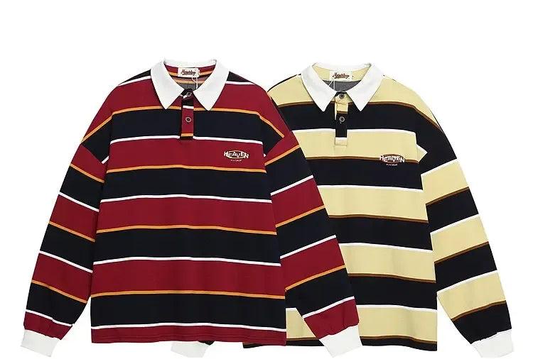 Retro Contrast Striped Polo