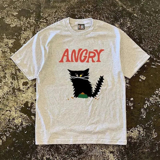 Vintage Angry Black Cat T-Shirt