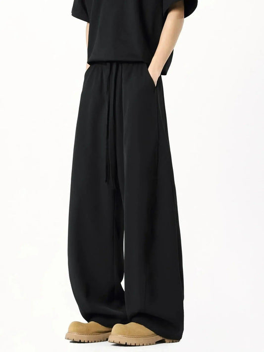 Curved Silky Drawstring Trousers