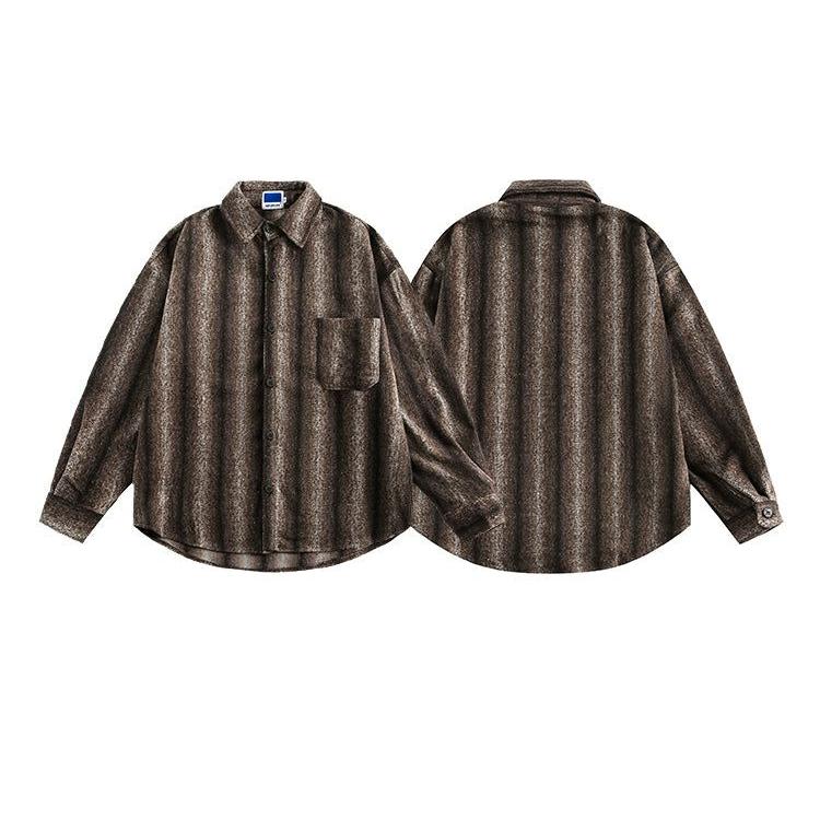 Gradient Striped Woolen Shirt